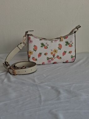 Nanette Lepore Strawberry Print Crossbody Bag Womens